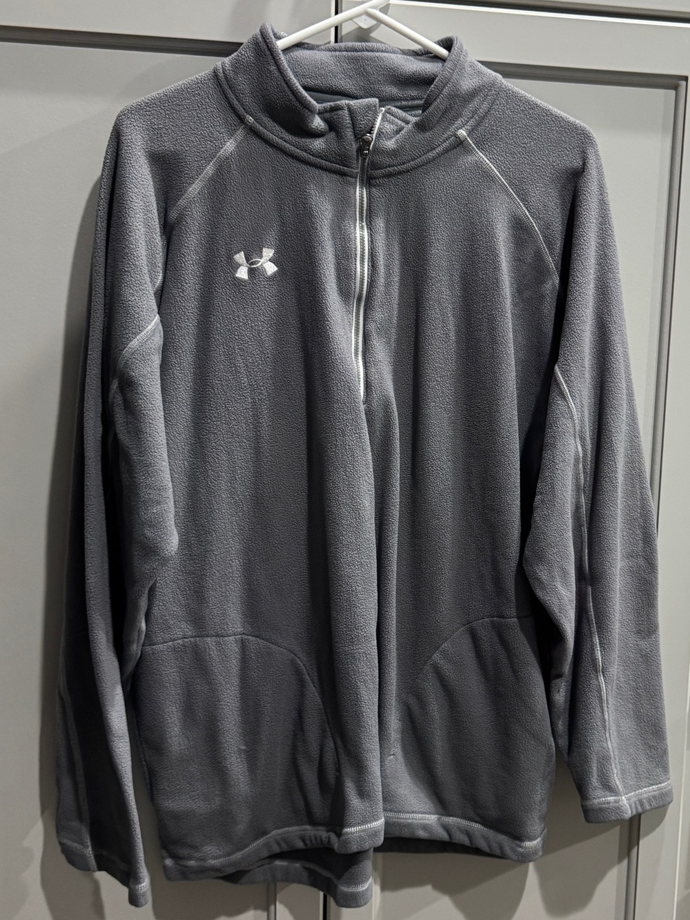 Under Armour Light Gray Full-Zip Fleece Jacket